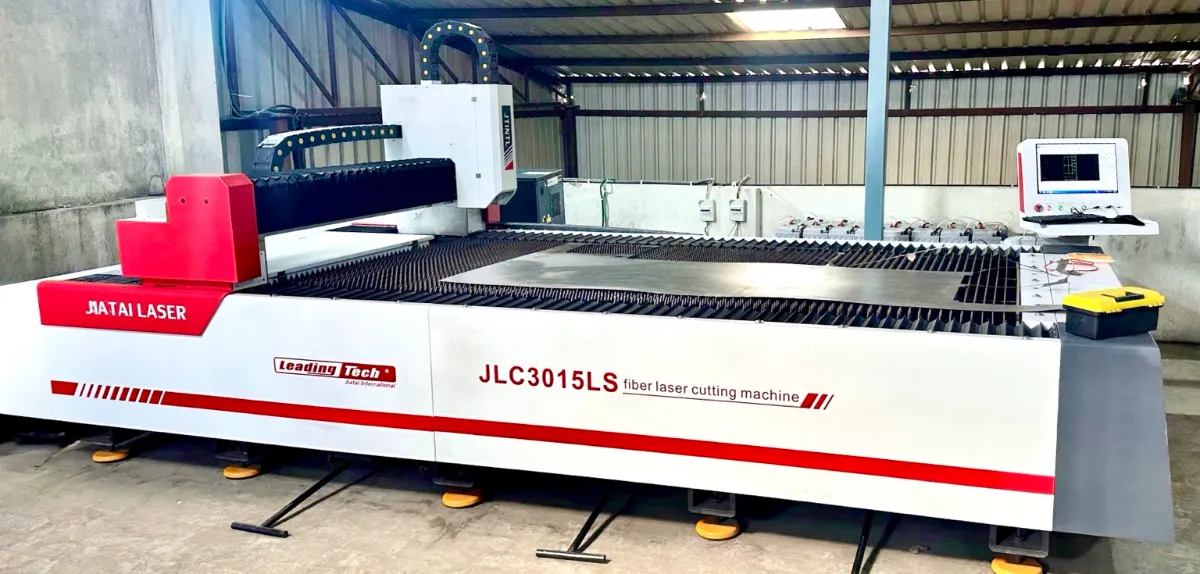 Jiatai Laser JLC3015LS fiber laser cutting machine at Hospitime manufacturing unit